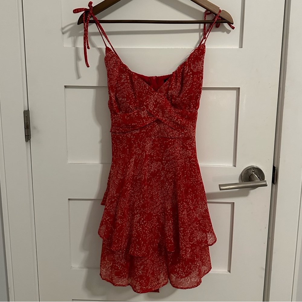 ash abstract ruffle mini dress